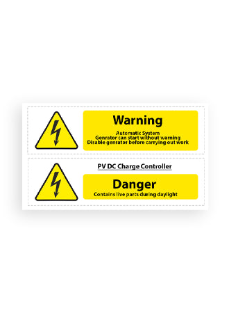 Battery Hazard label ( 160mm*44mm x2 )