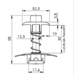K2 2004619 BOX of 200 XS Clamp Middle Clamp Black Set 30mm image 2