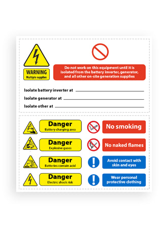 Battery Hazard label ( 160mm*90mm x2 )