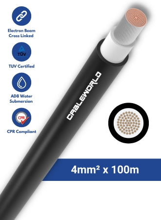 4mm2 single-core DC cable 100m - Black