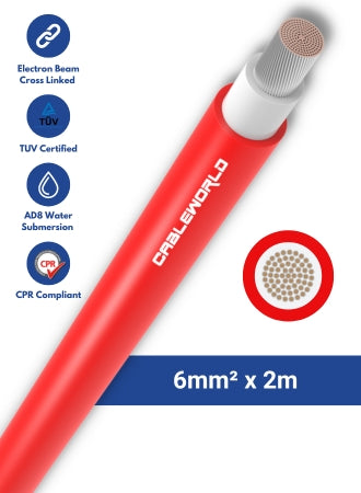 6mm2 single-core 2m - Red