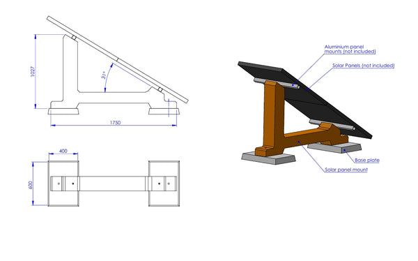 Precast Ground Mount (Pallet for 6 Panels)