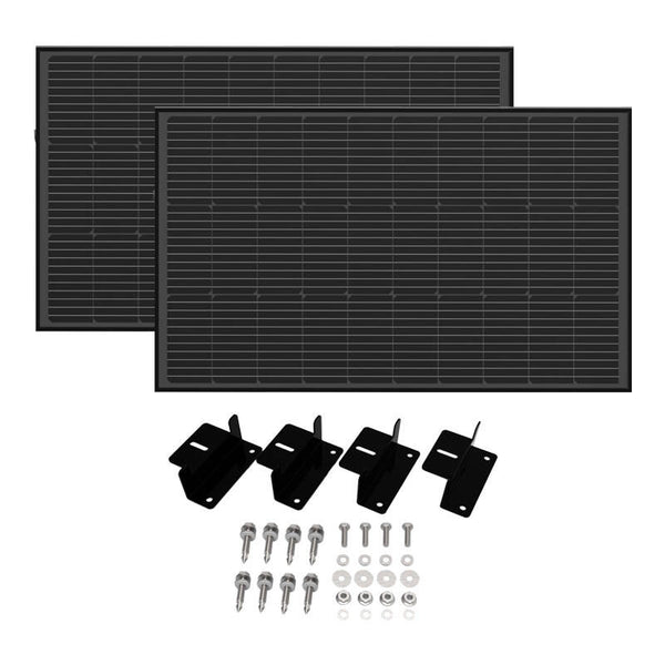 EcoFlow 100W Rigid Solar Panel Kit (2 pcs) + Mounting Feet (2 pcs)