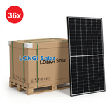 LONGi Solar 485W Hi-MoX10 HPBC + N-type Mono Solar Module - Black Frame/White Backsheet - PALLET OF 36 - 36x pallet image