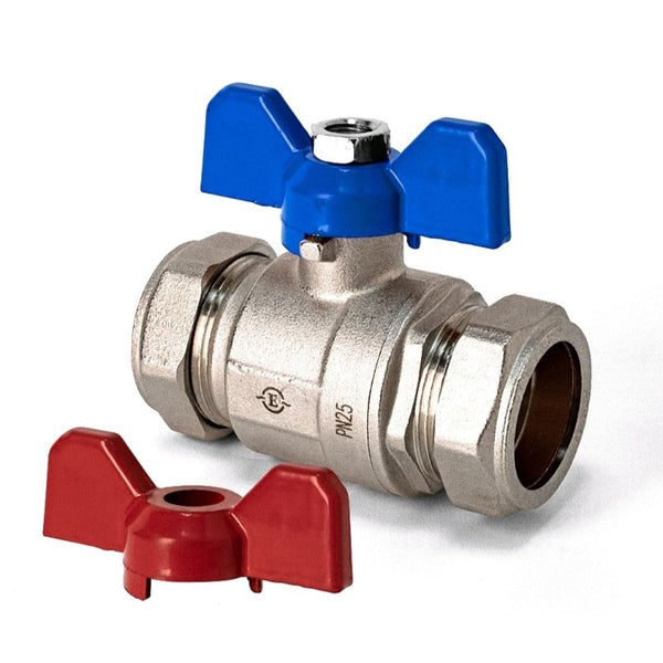 Inta 28mm Full Bore Compression Ball Valve with Butterfly Handle
