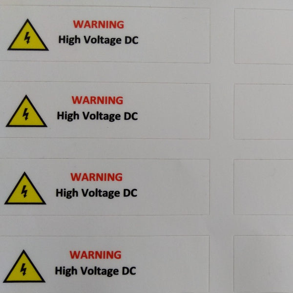 SEAI Labels - Warning High Voltage DC to AC (secondary page)
