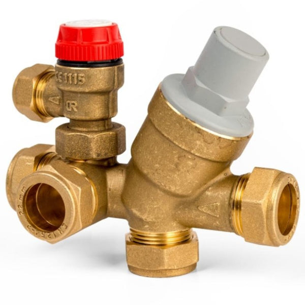 Inlet group valve with expansion vessel tee SRV 6