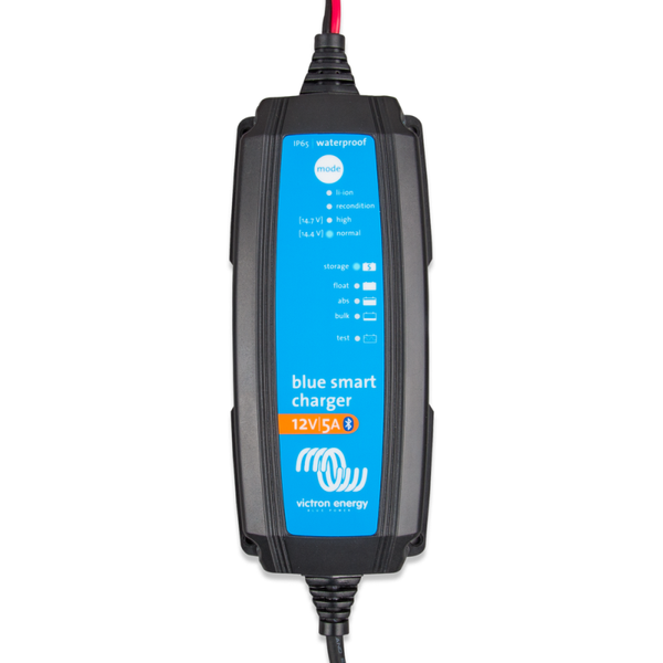 Victron Blue Smart IP65s Battery Charger 12V/5A/230V 1 Output with DC Connector & CEE 7/16 Socket