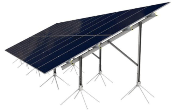 Solarport 22 Panel Double Portrait Modular Kit High Wind X Anchor 20 dgr pile position 30dgr spacing