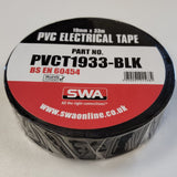 SWA PVC TAPE 19MM X 33M BLACK