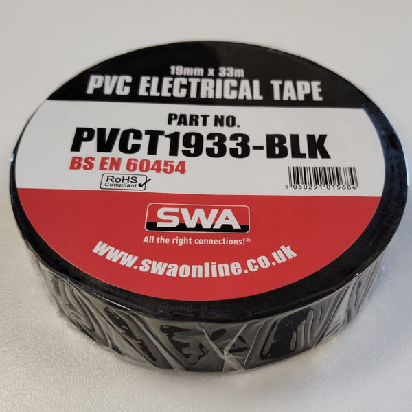 SWA PVC TAPE 19MM X 33M BLACK