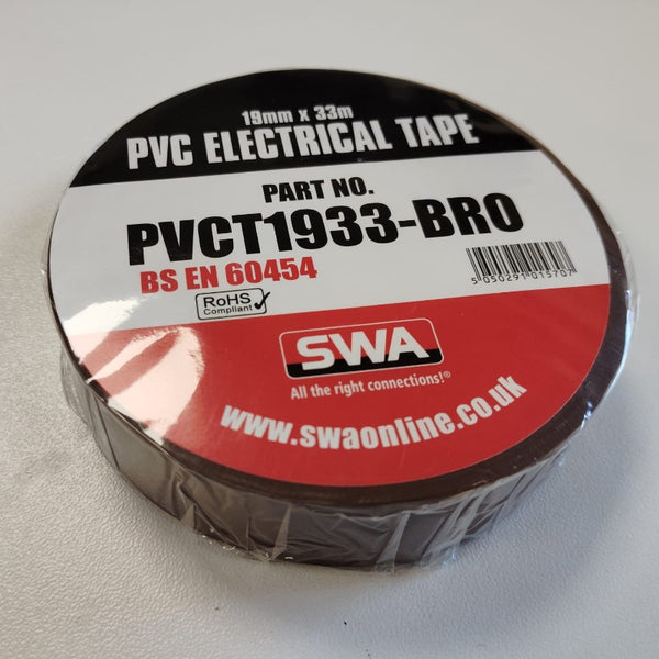 SWA PVC TAPE 19MM X 33M BROWN