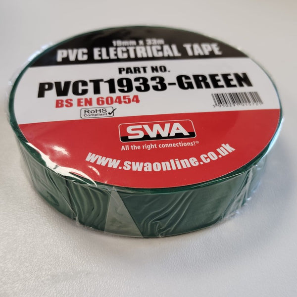 SWA PVC TAPE 19MM X 33M GREEN