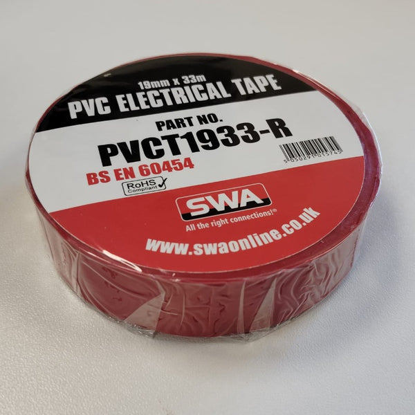 SWA PVC TAPE 19MM X 33M RED
