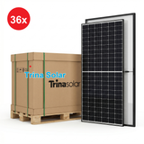 Trinasolar 500W Vertex S+ Dual Glass N-type i-TOPCon Solar Module - Black Frame Transparent BiFacial - PALLET OF 36 - 36x pallet image