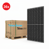 Trinasolar 505W Vertex S+ Dual Glass N-type i-TOPCon Solar Module - Black Frame Transparent BiFacial - PALLET OF 36 - 36x pallet image