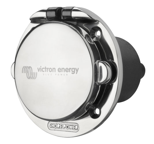 Power Inlet stainless steel with cover 32A/250Vac (2p/3w)