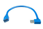 USB extension cable 0,3m one side right angle