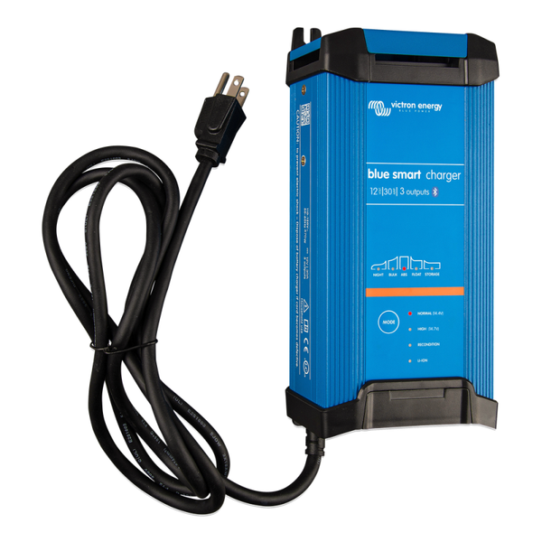 Victron Blue Smart IP22 Battery Charger 12V/30A/120V 3 Output with NEMA 5-15 Socket